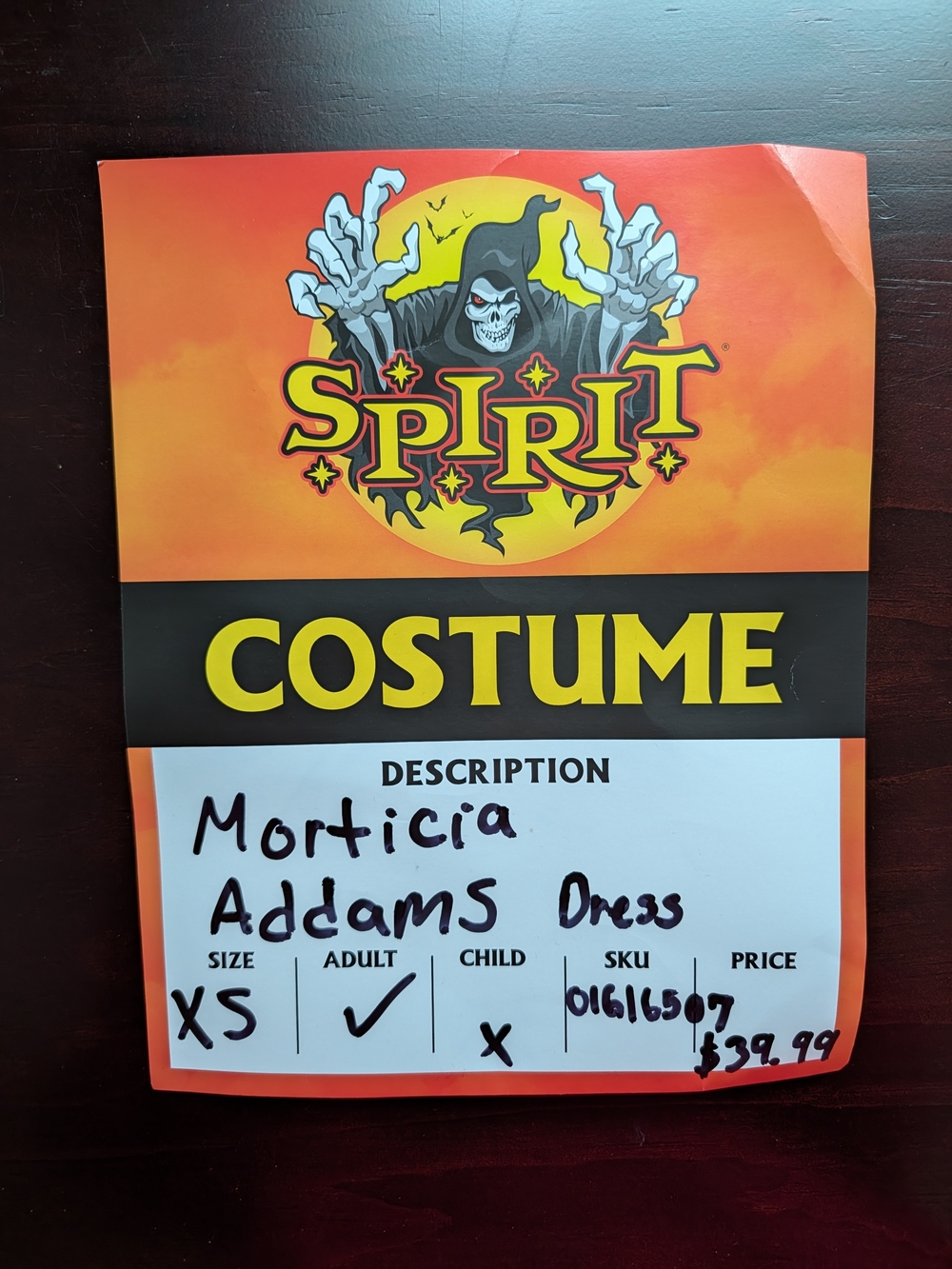 Spirit Morticia Addams Kids Black Costume Dress